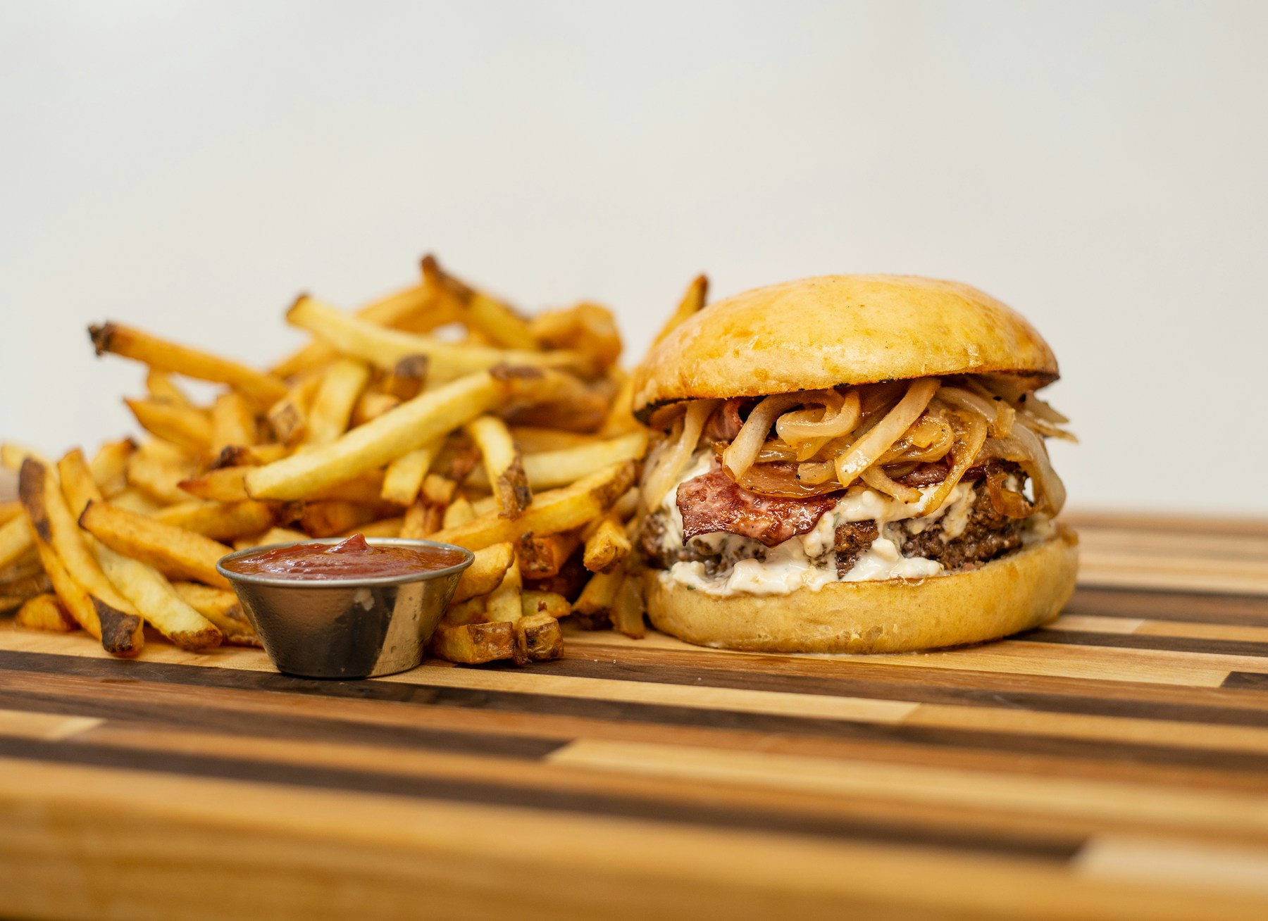 Burger and fries at Burger Riot