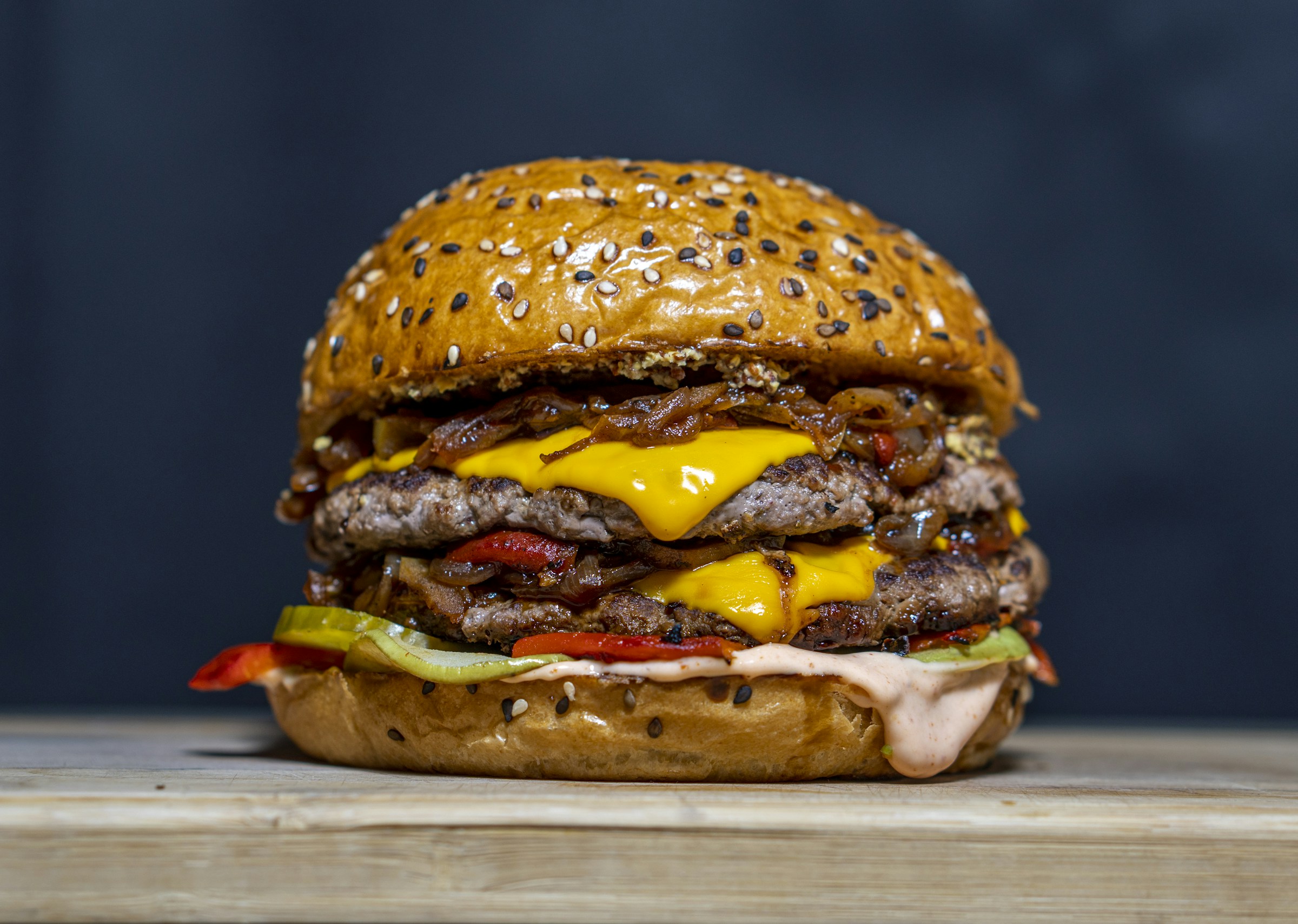 Burger Riot smash burger with melted cheese